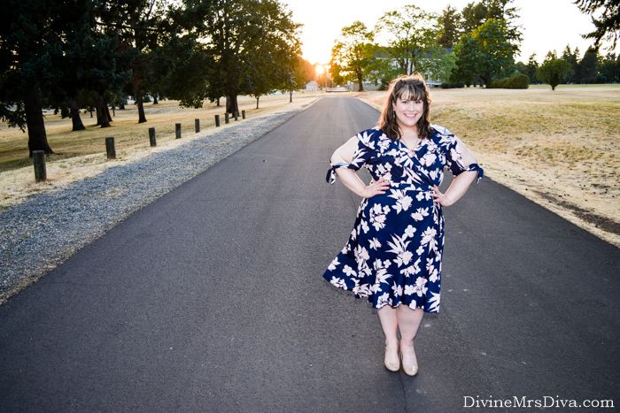 Hailey reviews the Winnie Wrap Dress from Kiyonna, a classic style made flirtier with ruffles and a split sleeve! - DivineMrsDiva.com #Kiyonna #KiyonnaStyle #psblogger #plussizeblogger #styleblogger #plussizefashion #plussize #psootd #ootd #plussizeclothing #outfit #summer #spring #fall #style