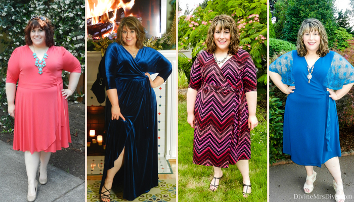 Kiyonna Wrap Dress Styles - DivineMrsDiva.com #Kiyonna #KiyonnaStyle #psblogger #plussizeblogger #styleblogger #plussizefashion #plussize #psootd #ootd #plussizeclothing #outfit #winter  #summer #spring #fall #style