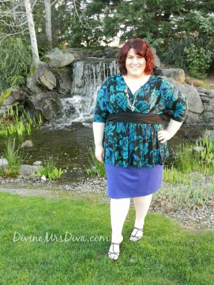 DivineMrsDiva.com - Kiyonna Devon Dolman Sleeve Top, Lane Bryant Ponte Knit Pencil Skirt