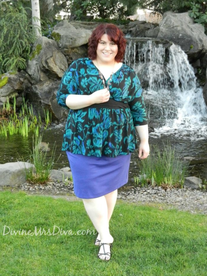 DivineMrsDiva.com - Kiyonna Devon Dolman Sleeve Top, Lane Bryant Ponte Knit Pencil Skirt