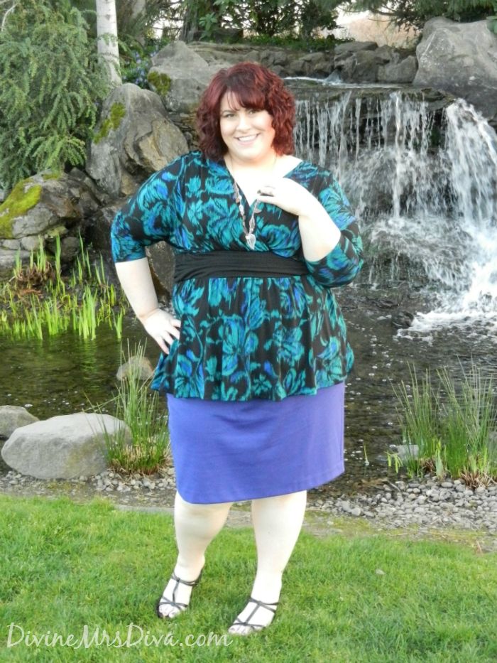 DivineMrsDiva.com - Kiyonna Devon Dolman Sleeve Top, Lane Bryant Ponte Knit Pencil Skirt