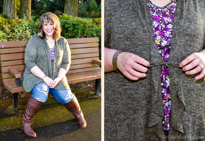 In today's post, Hailey reviews the Love Story Cardigan from Kiyonna, a perfect lightweight layering piece for chilly days! - DivineMrsDiva.com #Kiyonna #KiyonnaStyle #KiyonnaPlusYou #psblogger #plussizeblogger #styleblogger #plussizefashion #plussize #psootd #ootd #plussizeclothing #outfit #spring #winter #fall #style #plussizecasual 