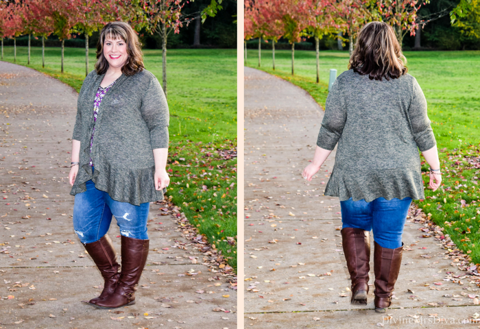 In today's post, Hailey reviews the Love Story Cardigan from Kiyonna, a perfect lightweight layering piece for chilly days! - DivineMrsDiva.com #Kiyonna #KiyonnaStyle #KiyonnaPlusYou #psblogger #plussizeblogger #styleblogger #plussizefashion #plussize #psootd #ootd #plussizeclothing #outfit #spring #winter #fall #style #plussizecasual 
