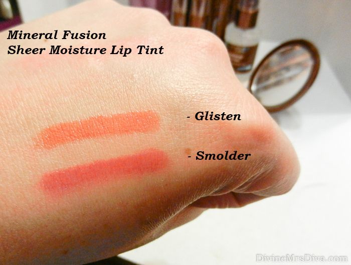 Beauty Review: Mineral Fusion Products (Sheer Moisture Lip Tint in Glisten and Smolder)  - DivineMrsDiva.com