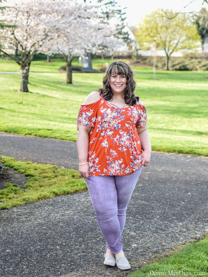 In today’s post, Hailey puts her formula for a casual ensemble to work, donning a colorful spring outfit for her first Afternoon Live appearance. - DivineMrsDiva.com #Torrid #TorridInsider #Slink #SlinkJeans  #CobbHill #RoseGold #InPink #LaneBryant #OldNavy #psblogger #plussizeblogger #styleblogger #plussizefashion #plussize #psootd #ootd #plussizeclothing #outfit #style #plussizecasual #spring #springstyle