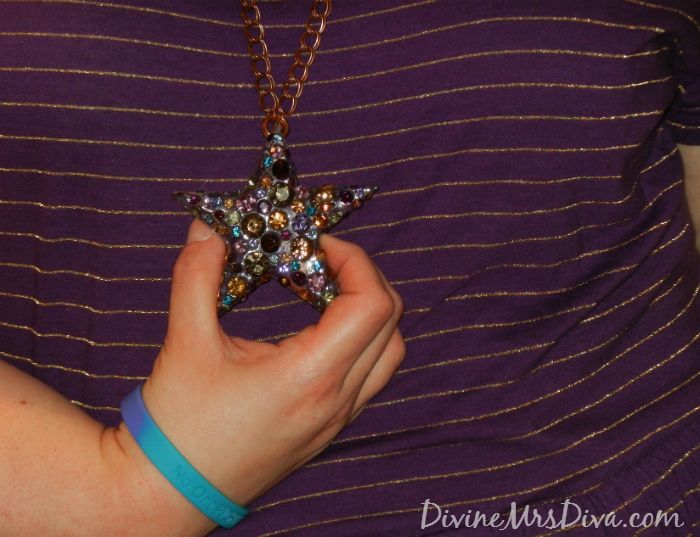 DivineMrsDiva.com - Torrid Glitter Striped Peplum Top, Betsey Johnson Star Necklace
