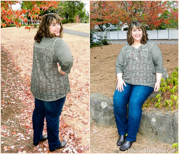 Catherines Denim Debut: Hailey is wearing the Vineyard Lace Top, Suprema Lace Tank, and Right Fit Jean (Moderately Curvy) from @CatherinesPlus. – DivineMrsDiva.com #catherines #ilovecatherines #denimdebut #plussize #plusfashion #fallfashion #denim #plussizefashion #styleblogger #fashionblogger #plussizeblogger #psootd