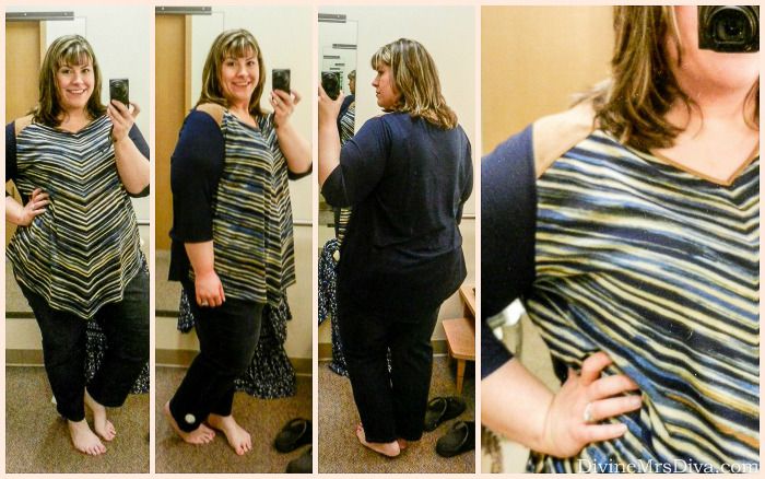 In The Dressing Room: Catherines - Hailey is wearing the Pow Wow Top.  #Catherines #fallfashion #plussize #fittingroom #fashionblogger