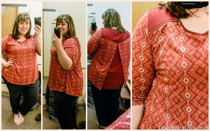 In The Dressing Room: Catherines - Hailey is wearing the Strikingly Stylish Top.  #Catherines #fallfashion #plussize #fittingroom #fashionblogger