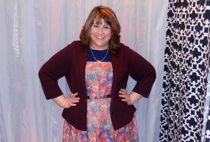Hailey is wearing the Flor Rose Peacock Fit and Flare Dress via Gwynnie Bee. - DivineMrsDiva.com