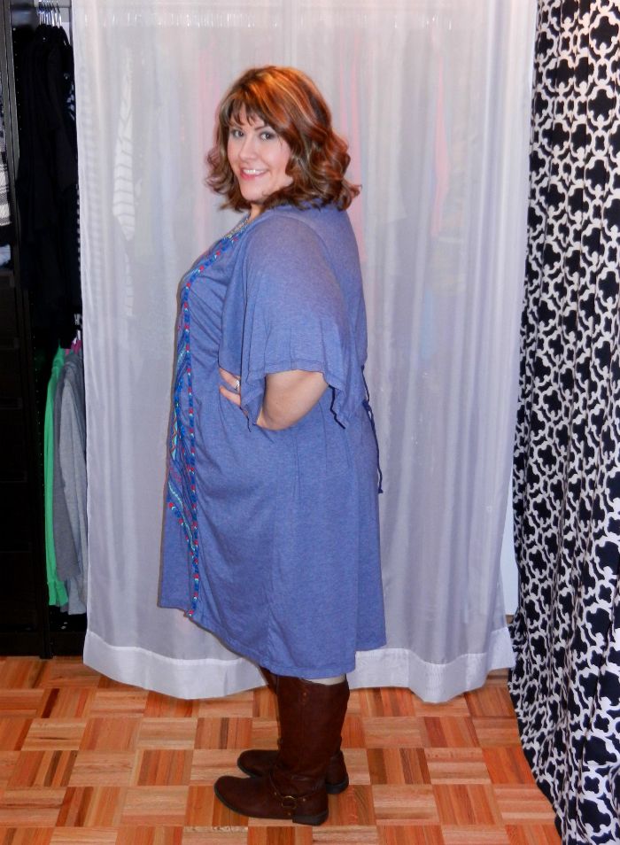 Hailey is wearing the Angie Kimono Dress from Johnny Was via Gwynnie Bee. - DivineMrsDiva.com
