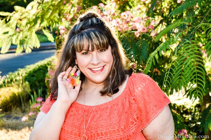 In today’s post, Hailey reviews the Lane Bryant Lace Off-The-Shoulder Top and talks about making progress in baring arms for summer! - DivineMrsDiva.com #LaneBryant #LaneStyle #Crocs #MelissaMcCarthy #MelissaMcCarthySeven7 #CharmingCharlie #plussizeshorts #psblogger #plussizeblogger #styleblogger #plussizefashion #plussize #psootd #ootd #plussizeclothing #outfit #summer #spring #style