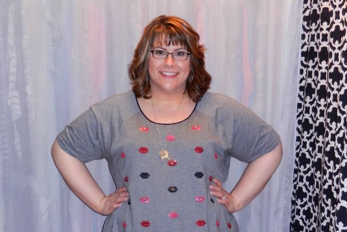 What I Wore: Lane Bryant Sequined Lips Tee and Skinny Jean with Tighter Tummy Technology, Lane Bryant Flyaway Hoodie, Reebok Yourflex Trainette 3.0