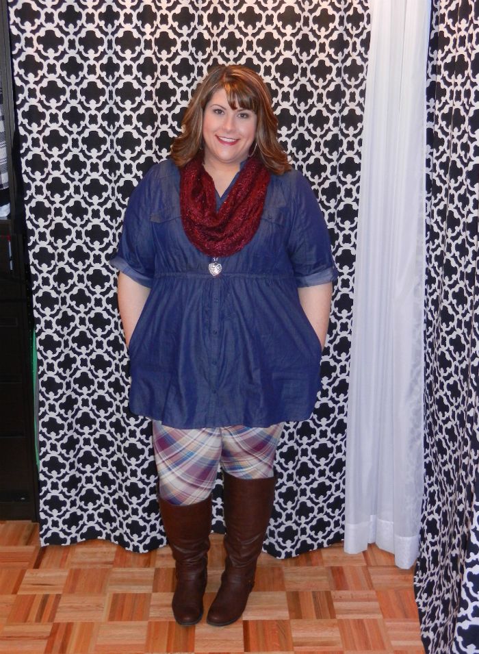 In today’s KATU Afternoon Live post, Hailey shares her tips for infusing plaid into your wardrobe in major and more subtle ways!- DivineMrsDiva.com #AfternoonLive #KATUAfternoonLive #portland #psblogger #psootd #plussize #styleblogger #plussizeclothing #outfit #style #plussizecasual #pdx #plussizeblogger #Torrid #LaneBryant #Catherines #Loft #Plaid #Foxcroft #NessHandbags #Kiyonna #OldNavy 
