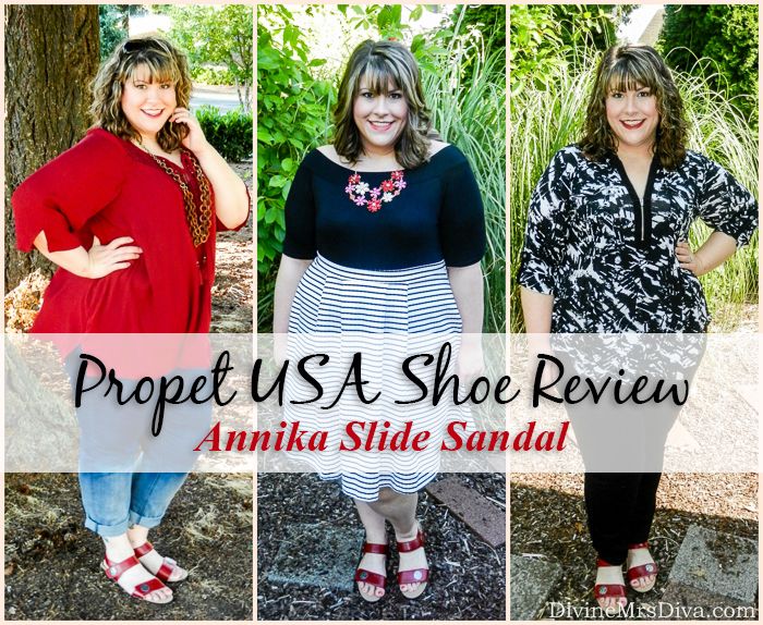 What I Wore: Casual Black & White + Propet Annika Sandal Review - DivineMrsDiva.com  #Propet #sandals #shoereview #redshoes
