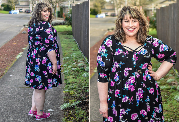 In today’s post, Hailey enjoys a few rays of sunshine and reviews the Torrid Multi-Color Floral Print Jersey Knit Button Front Shirt Dress. - DivineMrsDiva.com #Torrid #TorridInsider #Zerdocean #Amazon #YoursClothing #ThisIsYours #Converse #JCP #NagasakoDesigns #psblogger #plussizeblogger #styleblogger #plussizefashion #plussize #psootd #ootd #plussizeclothing #outfit #style #plussizecasual #spring #springstyle