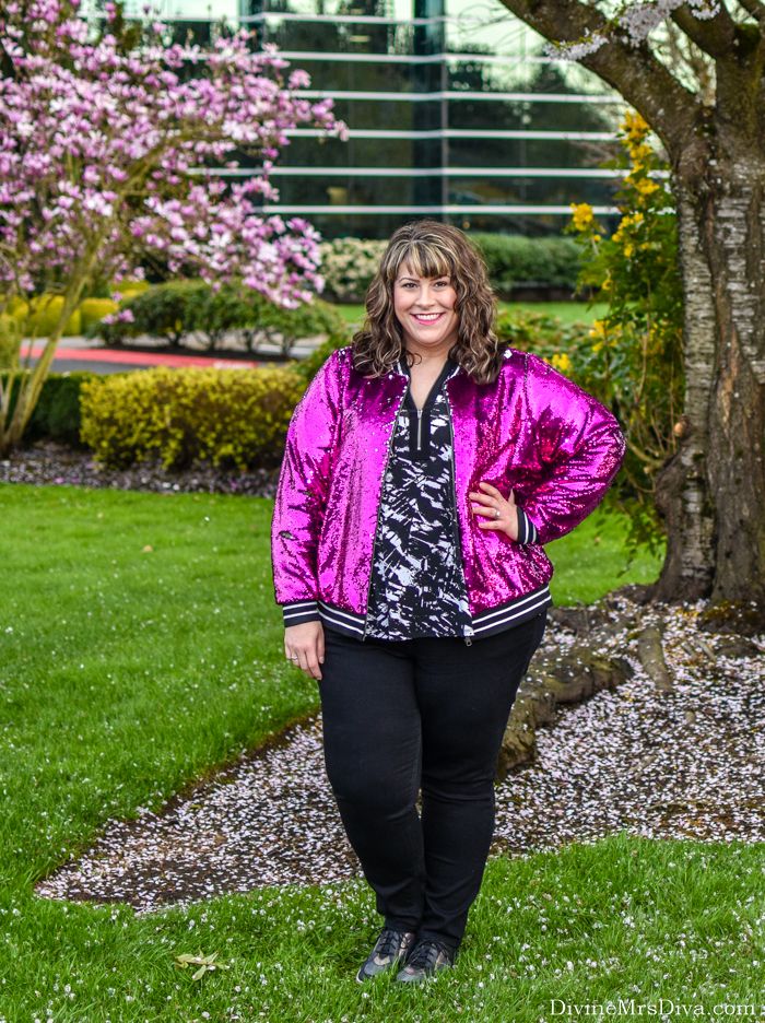 In today’s post, Hailey goes full sparkle with this Torrid Reversible Sequin Jacket. - DivineMrsDiva.com #Torrid #TorridInsider #Avenue #AvePlus #ShareTheLove #LaneBryant #LaneStyle #Comfortiva #psblogger #plussizeblogger #styleblogger #plussizefashion #plussize #psootd #ootd #plussizeclothing #outfit #style #plussizecasual #spring #springstyle
