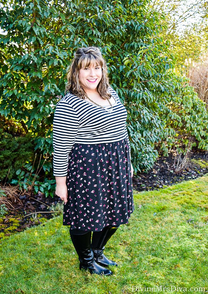 Hailey is wearing the Striped Floral Skater Dress from Torrid. - DivineMrsDiva.com  #Torrid #TorridInsider #psblogger #plussizeblogger #styleblogger #plussizefashion #plussize #psootd #plussizecasual 