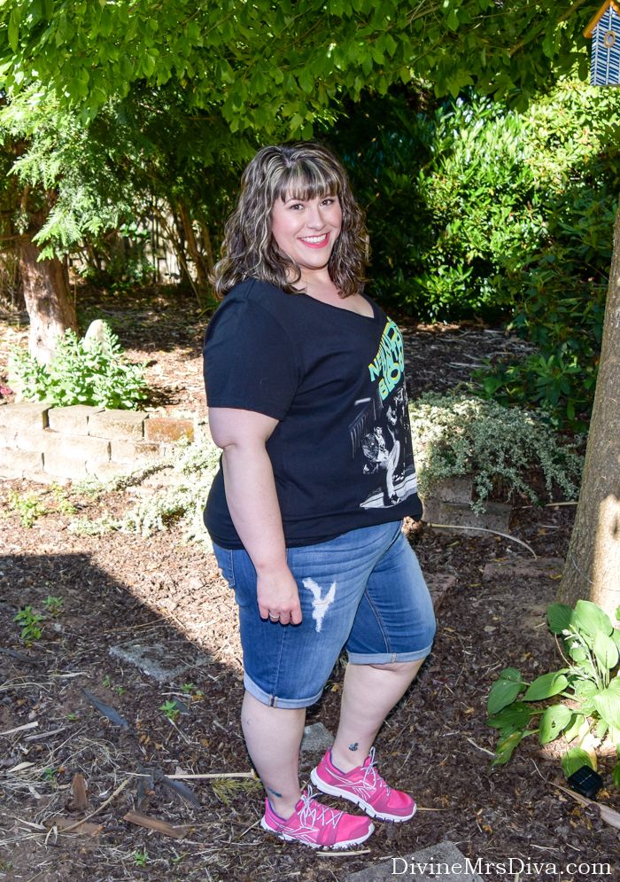 Summer Concert Style today!  Hailey is reviewing and comparing the Roll-Cuff Bermuda and Mini ‘M’ Pocket Shorts by Melissa McCarthy Seven7 & reviewing Torrid’s Multi Strap Swing Cami and Tie Dye Open Front Cadigan. - DivineMrsDiva.com #Torrid #TorridStyle #TorridInsider #MelissaMcCarthySeven7 #MelissaMcCarthy #plussizeshorts #shorts #charmingcharlie #tiedye #nkotb #psblogger #plussizeblogger #styleblogger #plussizefashion #plussize #psootd #ootd #plussizeclothing #outfit #summer #style