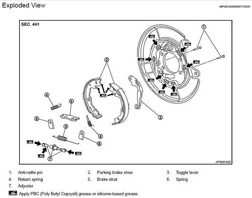 Nissan titan parking brake adjustment diagram #5