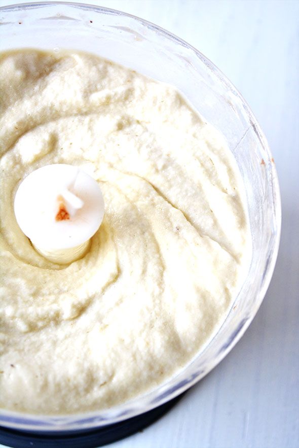 Mixen tot een romige 'puree'. Romige 'banaanpuree'.