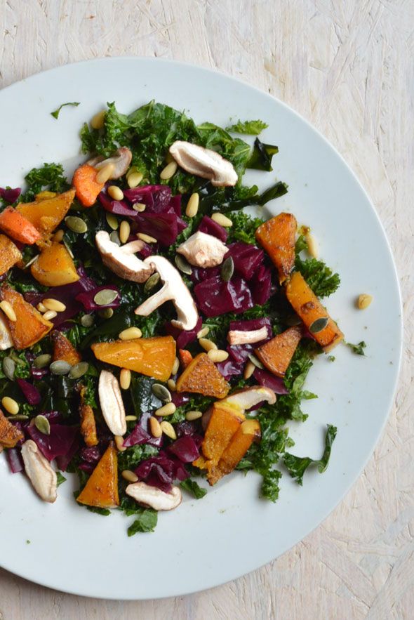 SUPEREZONDE WINTERSALADE VAN BOERENKOOL EN POMPOEN