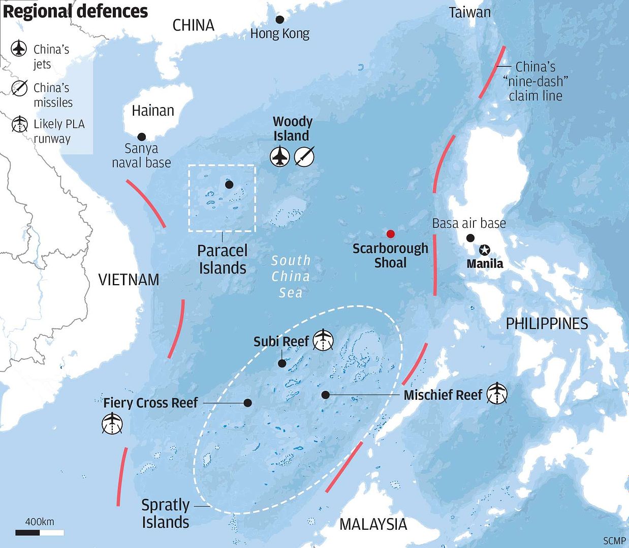 Các đảo Trung Cộng chiếm trái phéo trên Biển Đông của Việt nam và xây ba phi đạo dài 3000 m