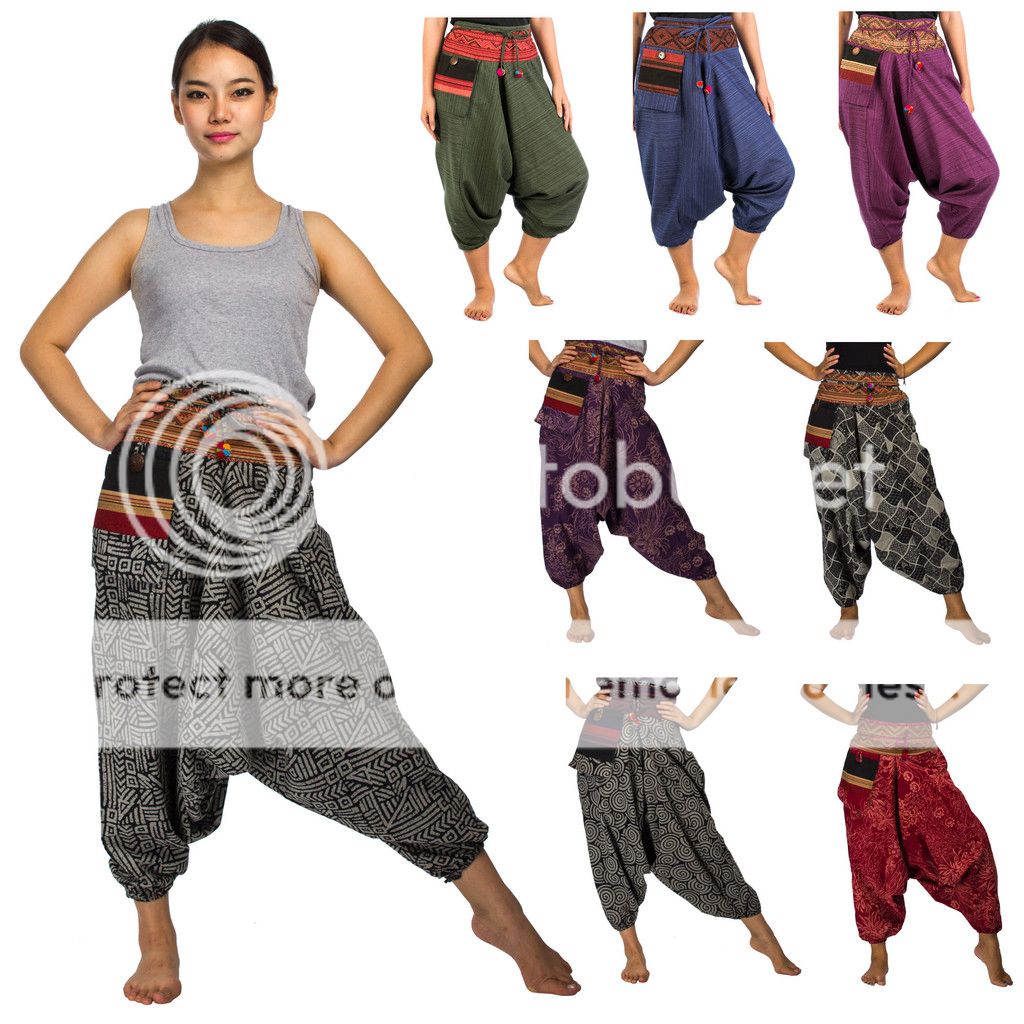 Gypsy Hippie Aladdin Hmong Genie Hammer Baggy Men Women Harem Pants ...