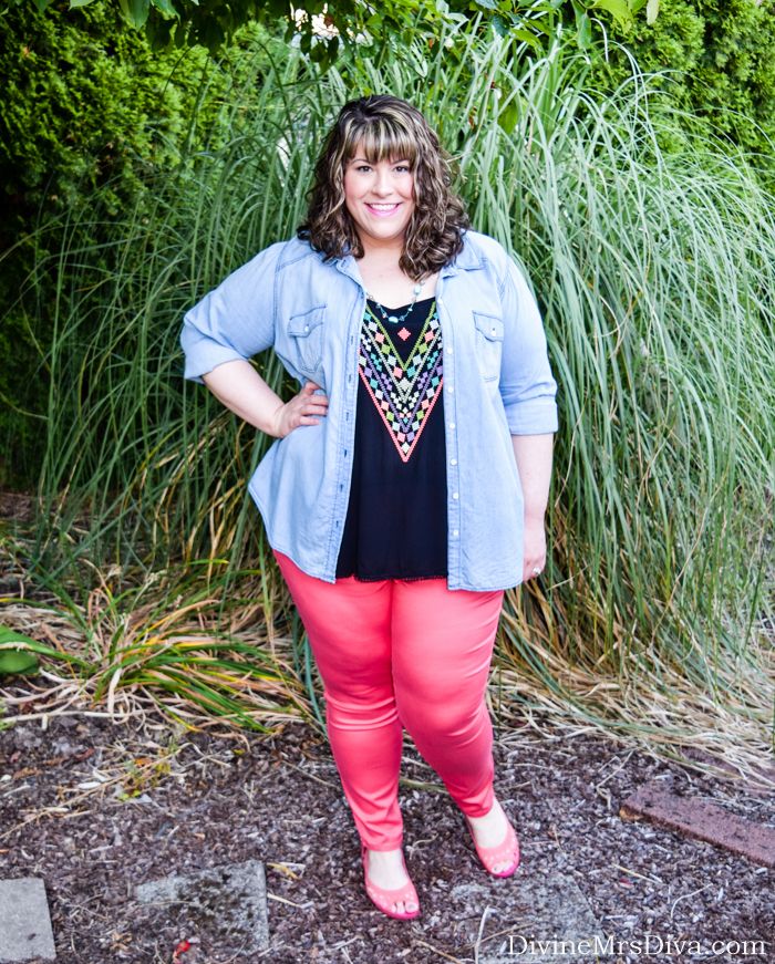 What I Wore: Coral Jeggings - Discourse of a Divine Diva {Plus Size ...